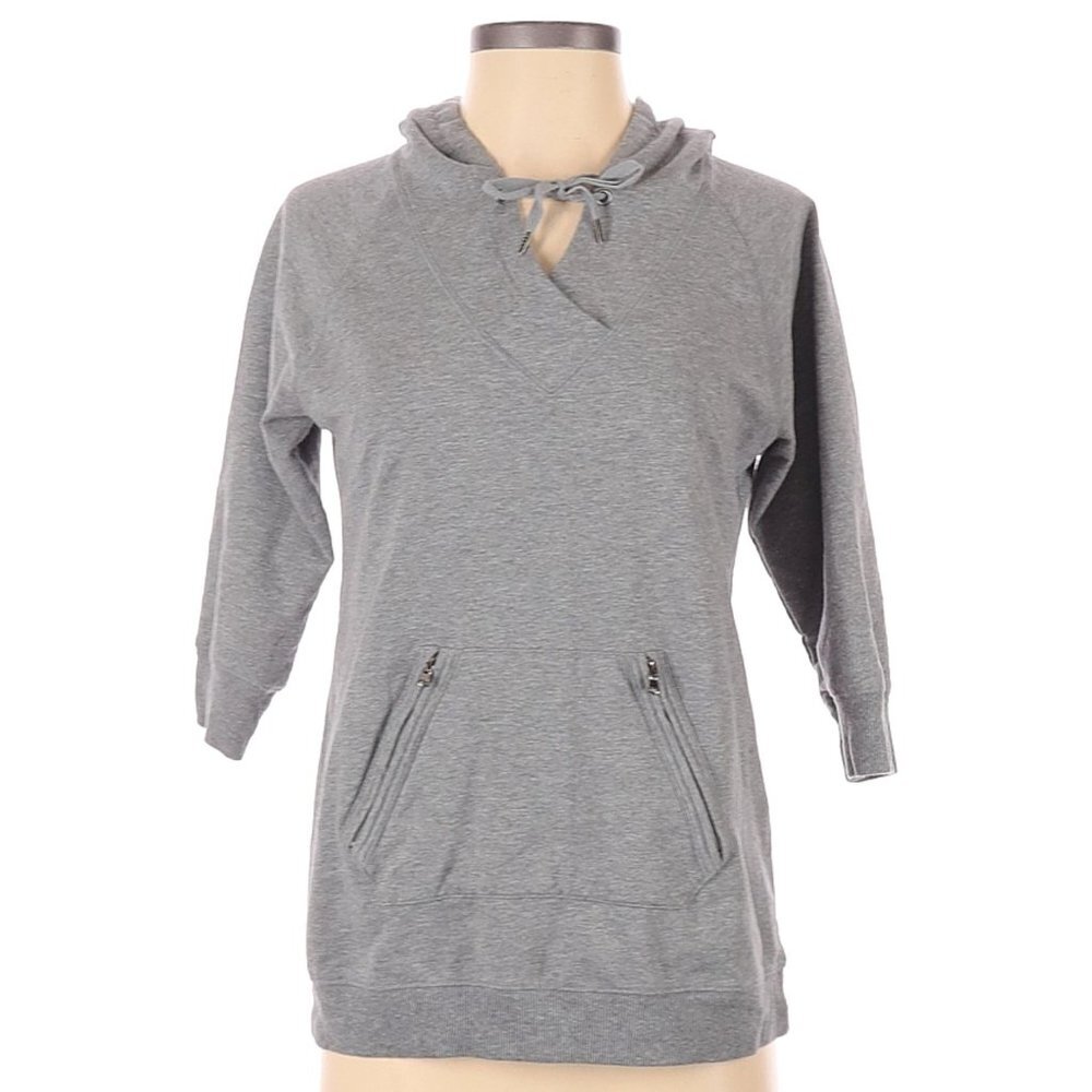Style & Co Gray Pullover Hoodie Sweatshirt P/S - Picture 2 of 5